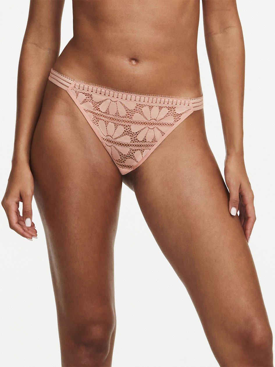 Pink Chantelle Sofie Lace Women Thong Panty | UMY7586CI