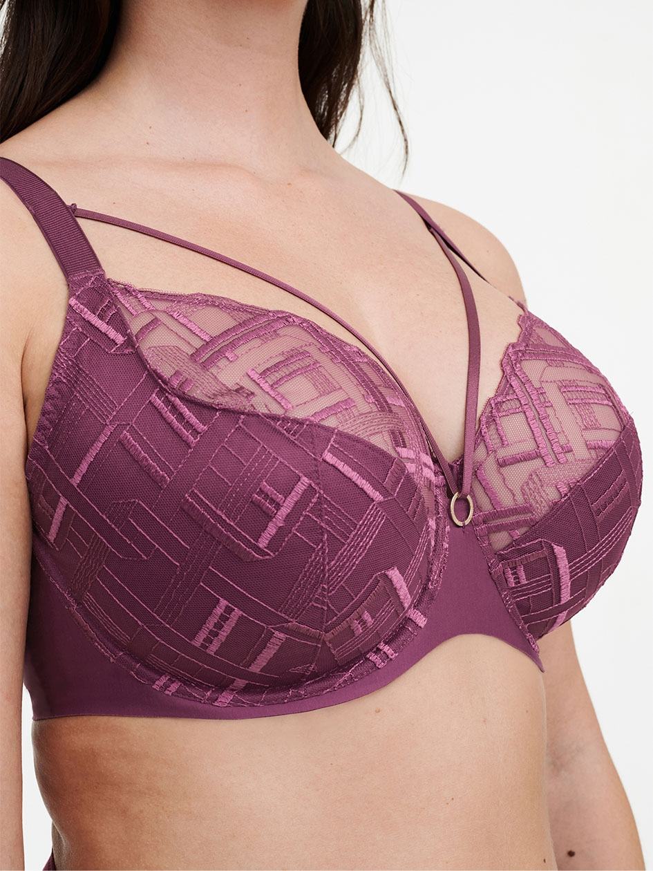 Purple Chantelle Graphic Support Lace Full Coverage Women Unlined Bra | VGH7237YE