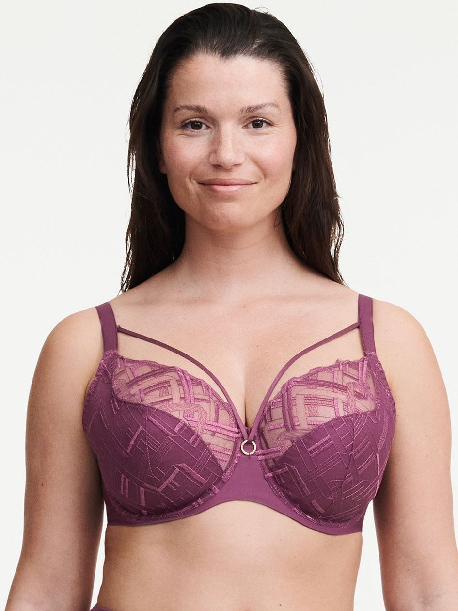 Purple Chantelle Graphic Support Lace Full Coverage Women Unlined Bra | VGH7237YE