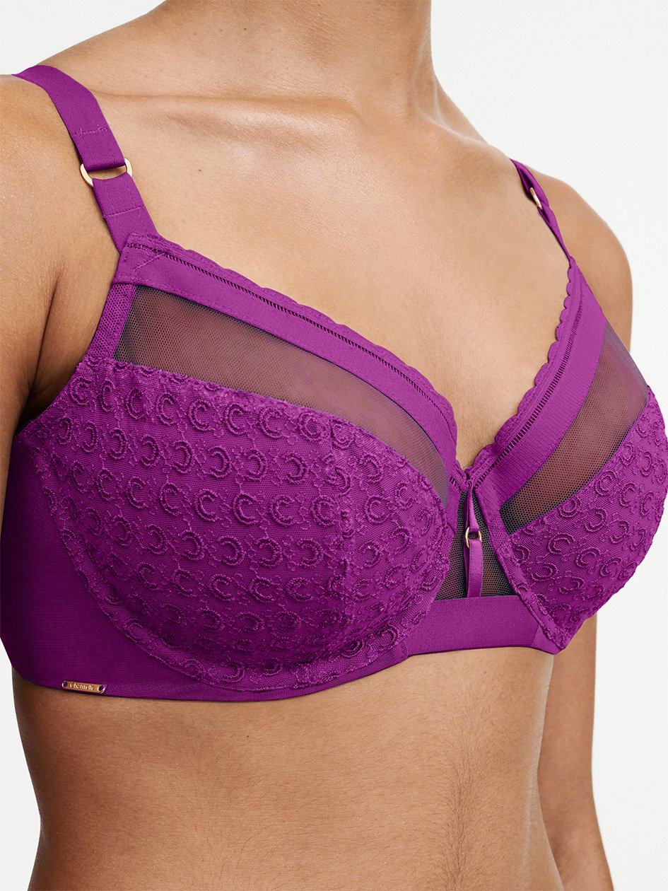 Purple Chantelle Monogram Plunge Women Unlined Bra | OLY7461GB