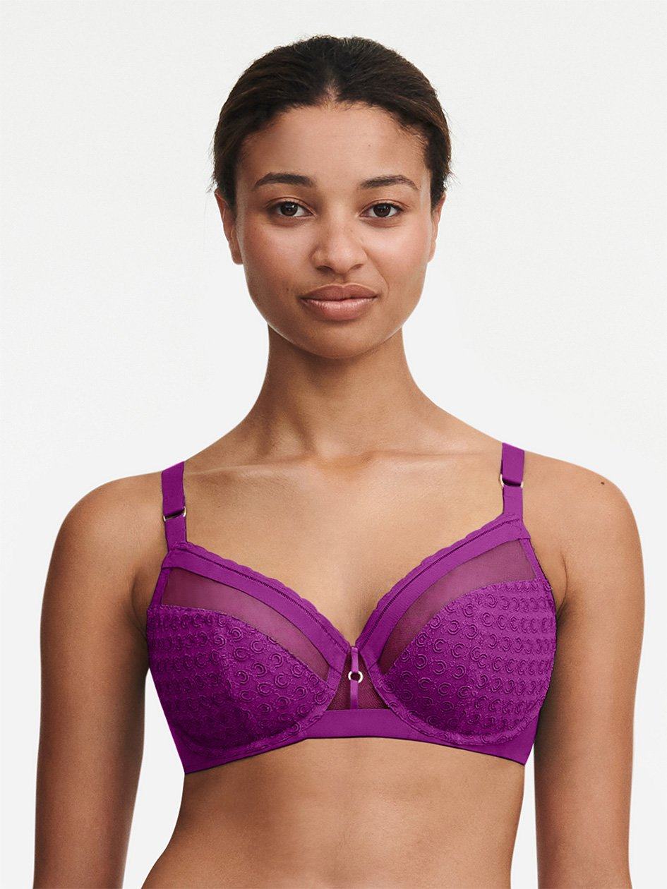 Purple Chantelle Monogram Plunge Women Unlined Bra | OLY7461GB