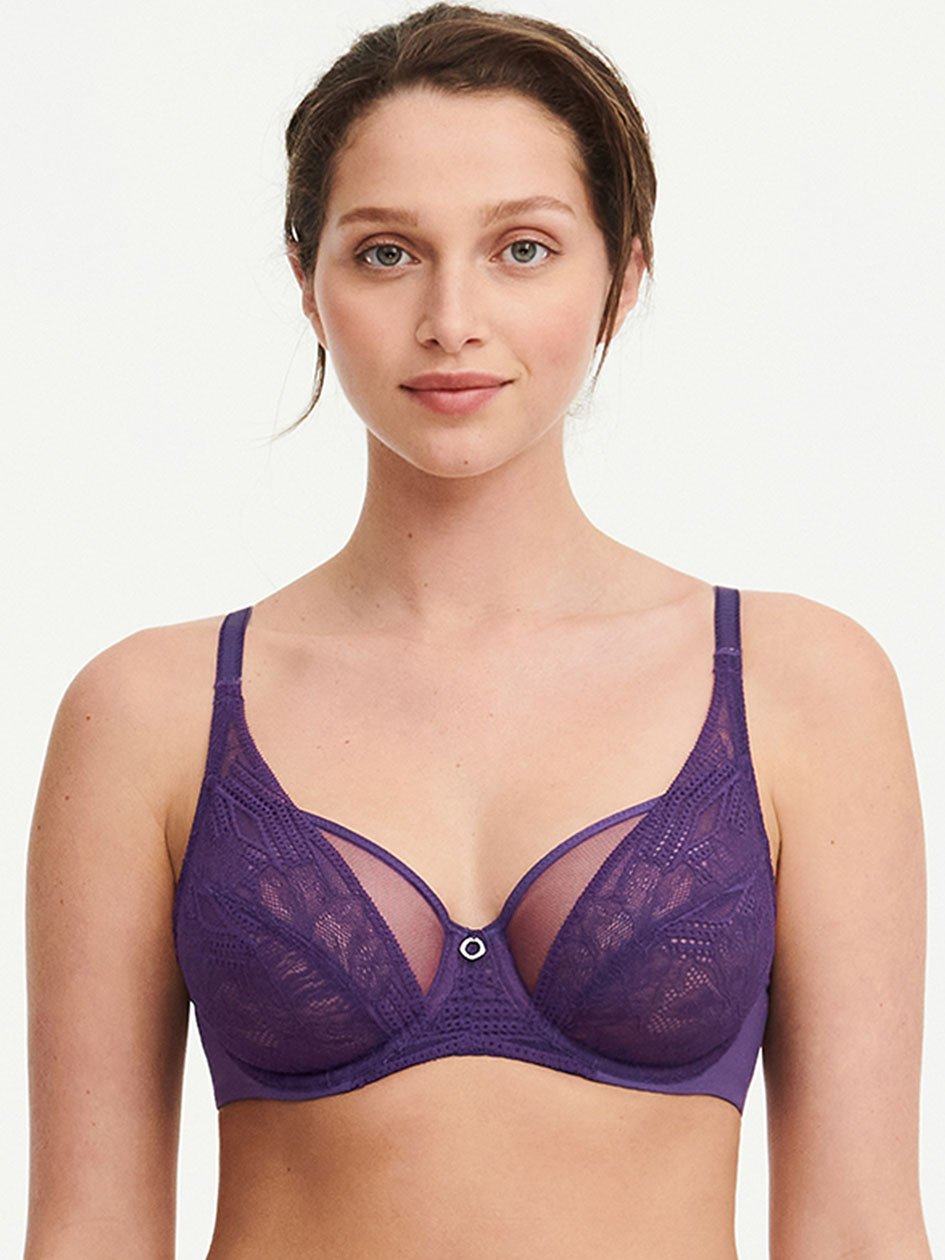 Purple Chantelle Naya Lace Underwire Women Unlined Bra | DHH8783TV