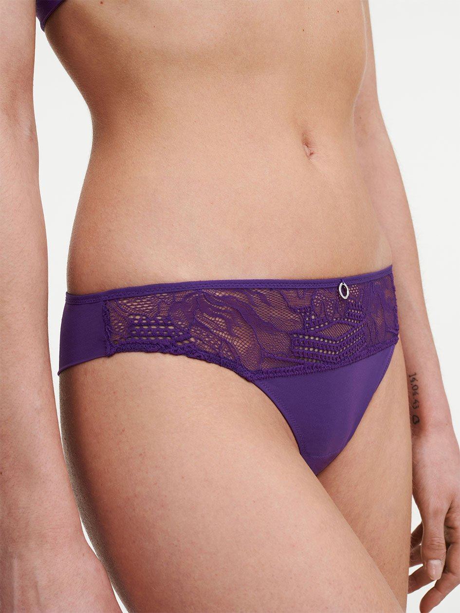 Purple Chantelle Naya Lace Women Thong Panty | AXF543GX