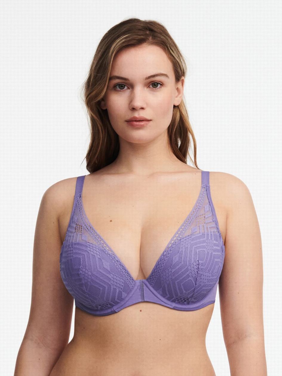 Purple Chantelle Ondine Plunge Women T-Shirt Bra | LTE3216TK