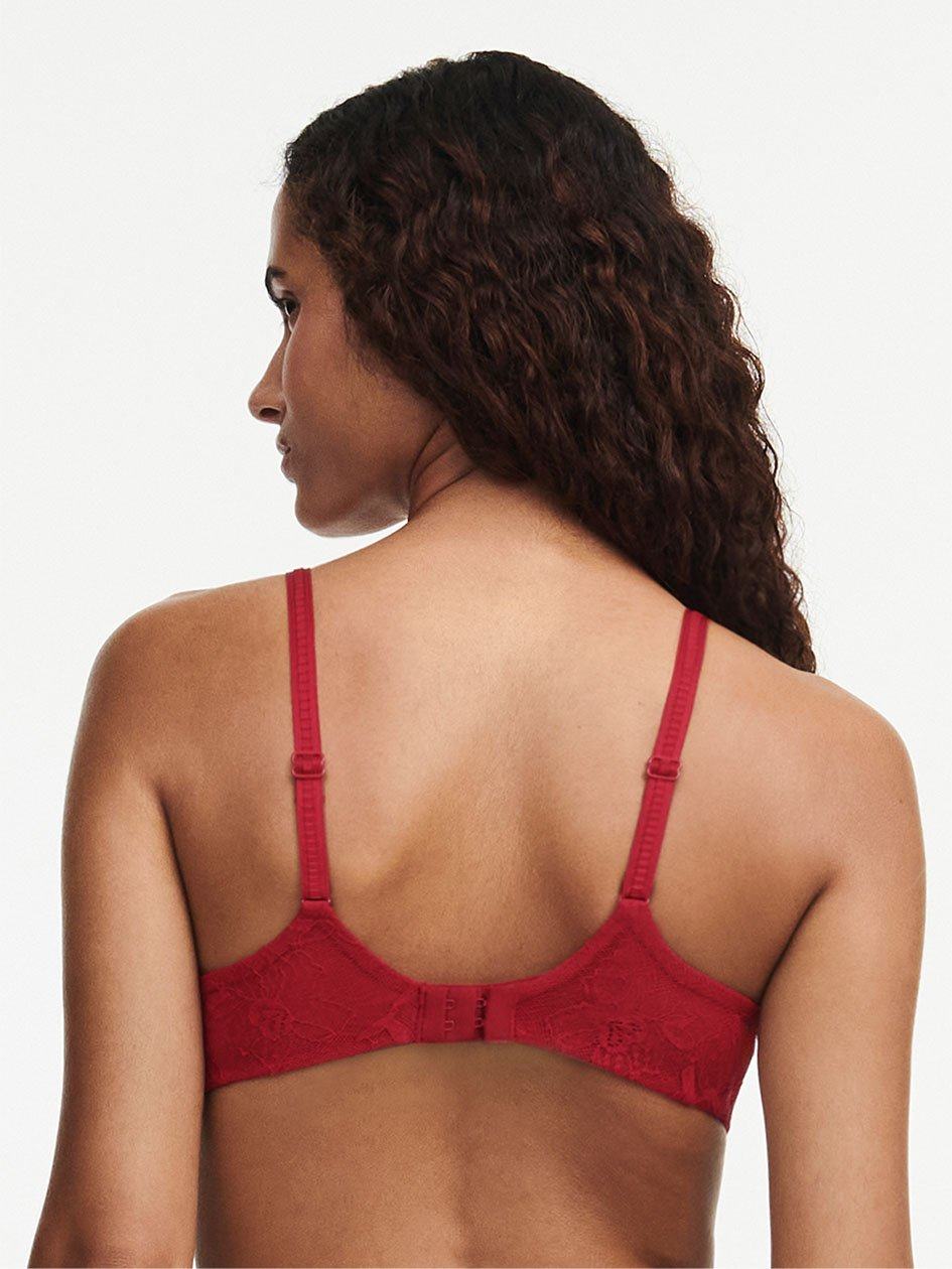 Red Chantelle Orchids Push-up Plunge Women Bra | EAX63IZ