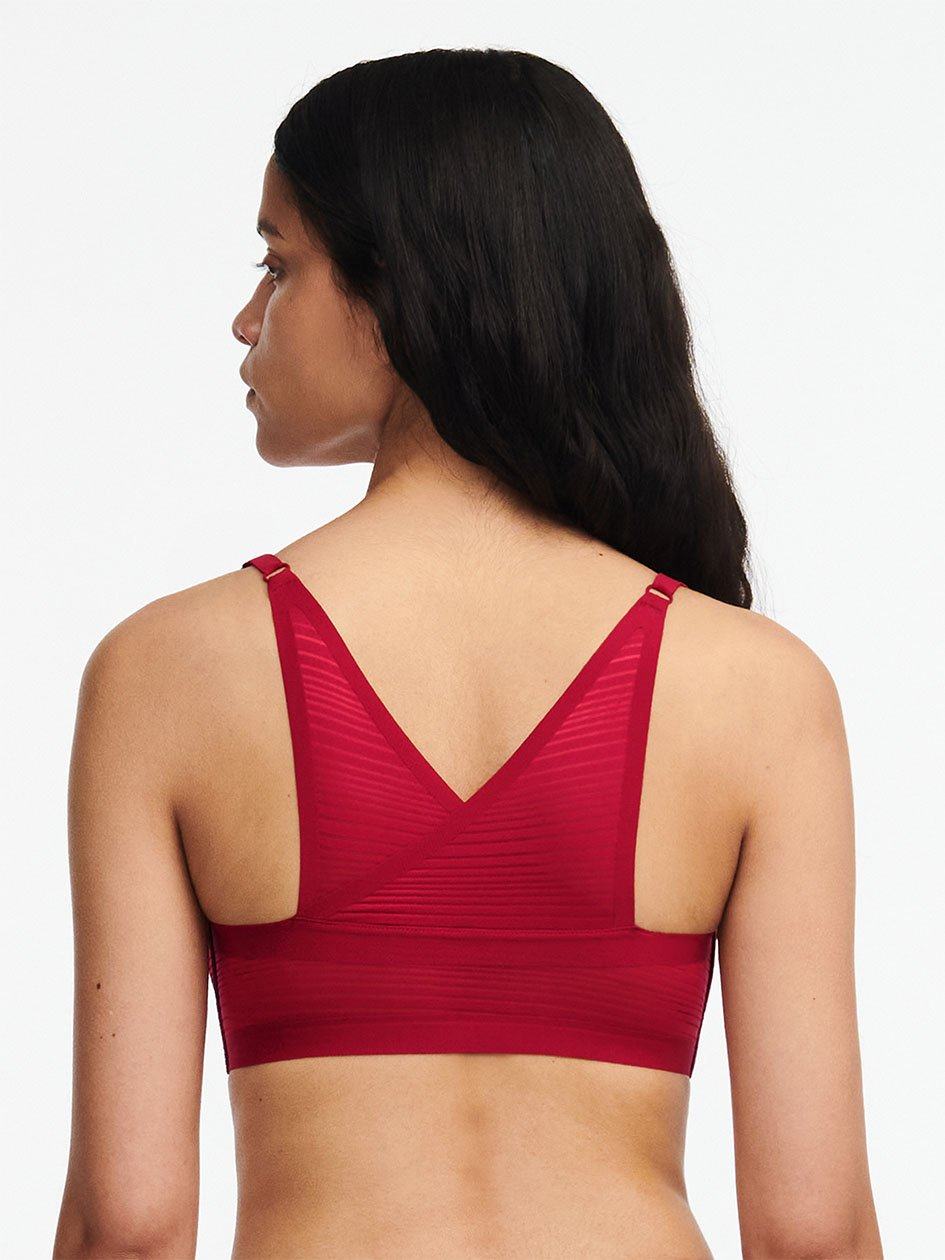 Red Chantelle SoftStretch Stripes Women Bralettes | EAC491JT