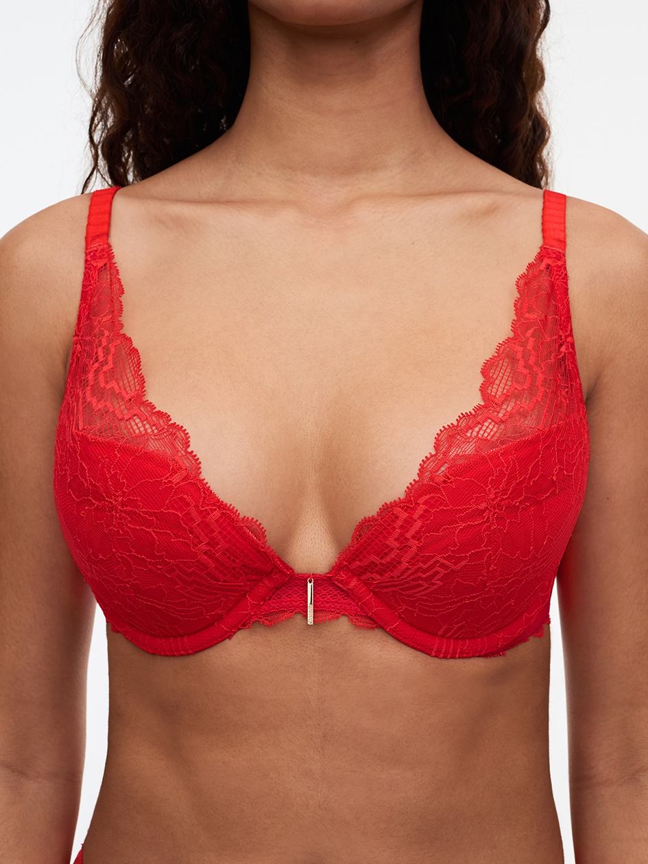 Red Chantelle Waltz Push Up Women Bra | JYX7182ND