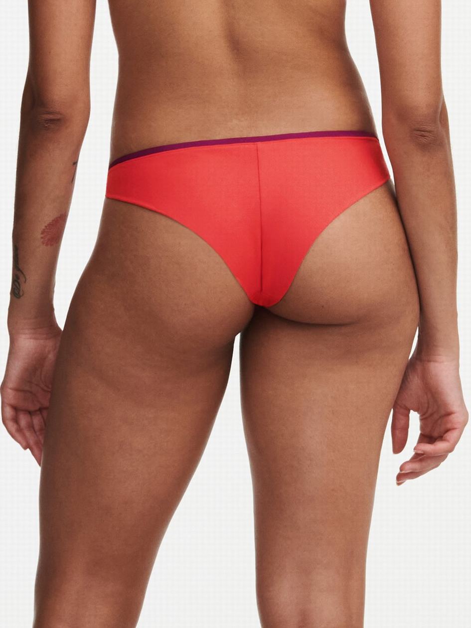 Red Orange Chantelle Authentic Swim Women Bikini Bottoms | EZD9283WY