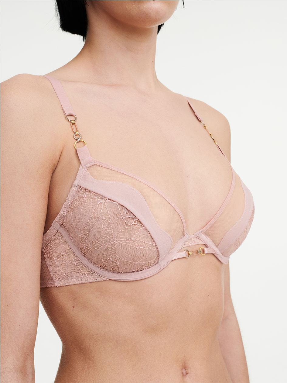 Rose Pink Chantelle Spark Lace Underwire Women Unlined Bra | XVN1253UR