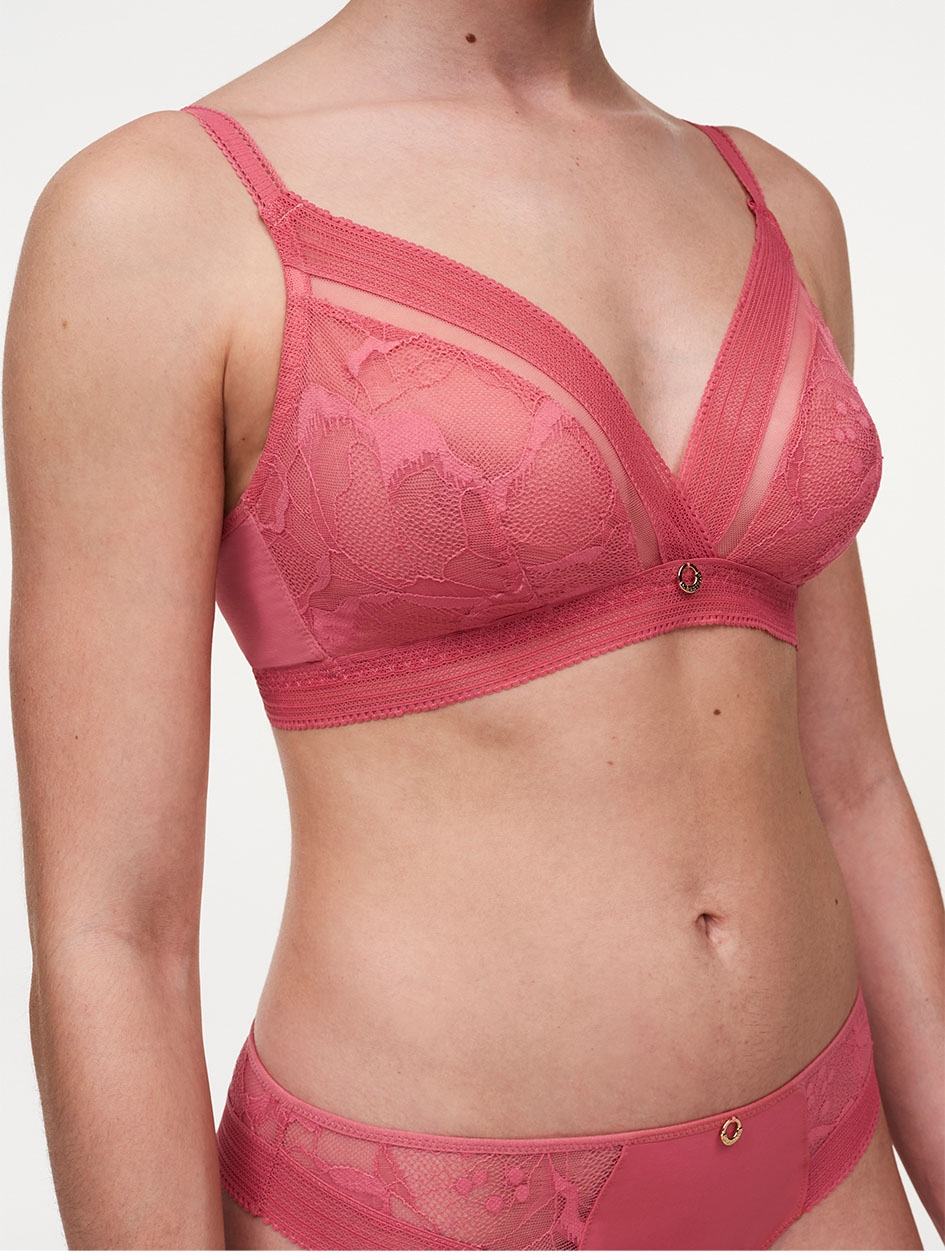 Rose Pink Chantelle True Lace Wireless Women Bras | HFI5191KK