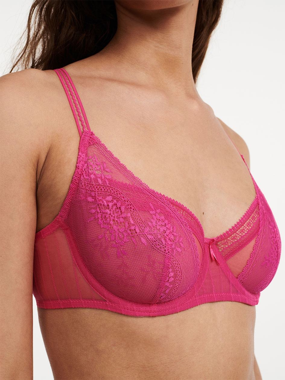 Rose Red Chantelle Maddie Demi Women Bras | LVZ7876SB