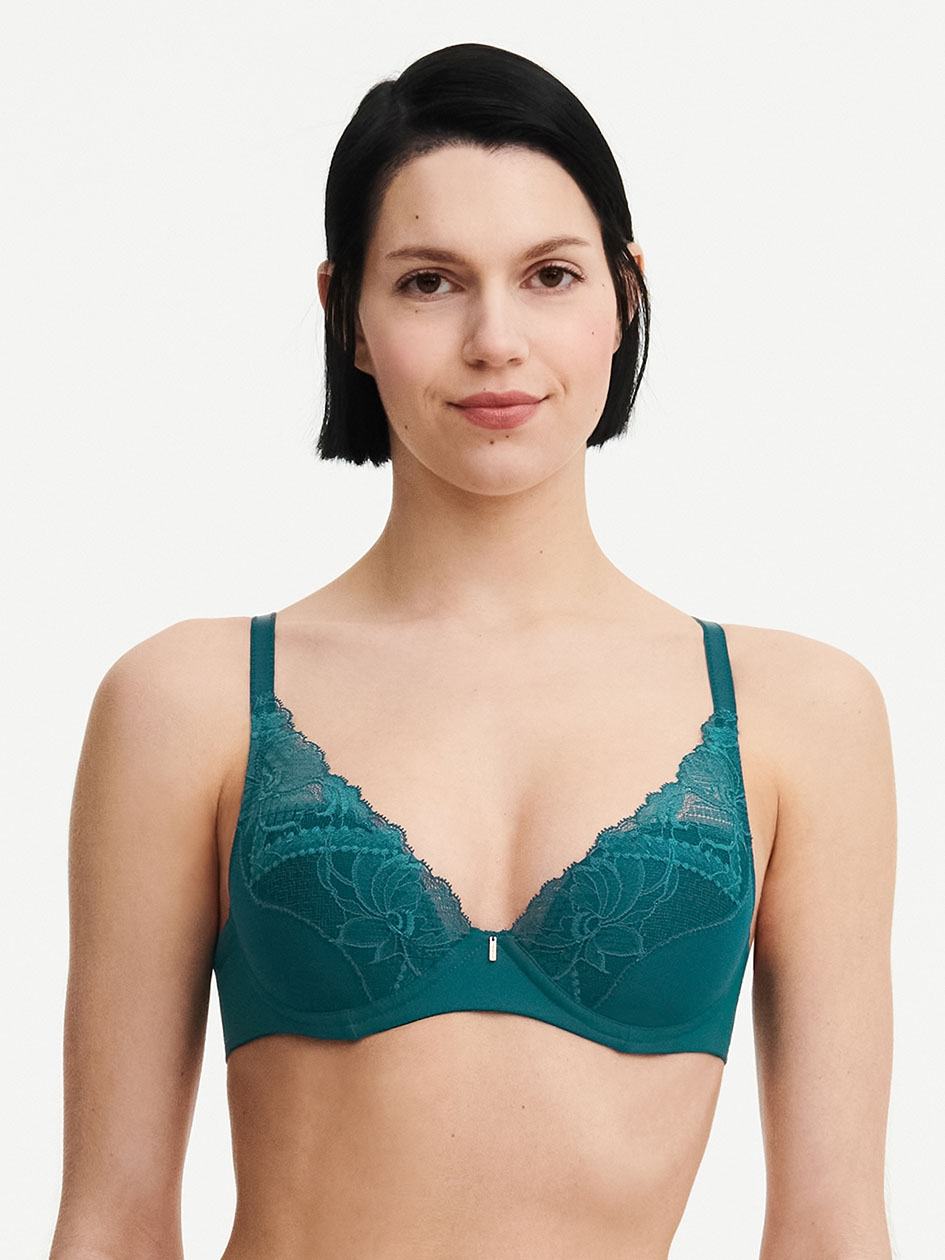 Turquoise Chantelle Orangerie Dream Lace Contour Plunge Women Bras | COB591MA