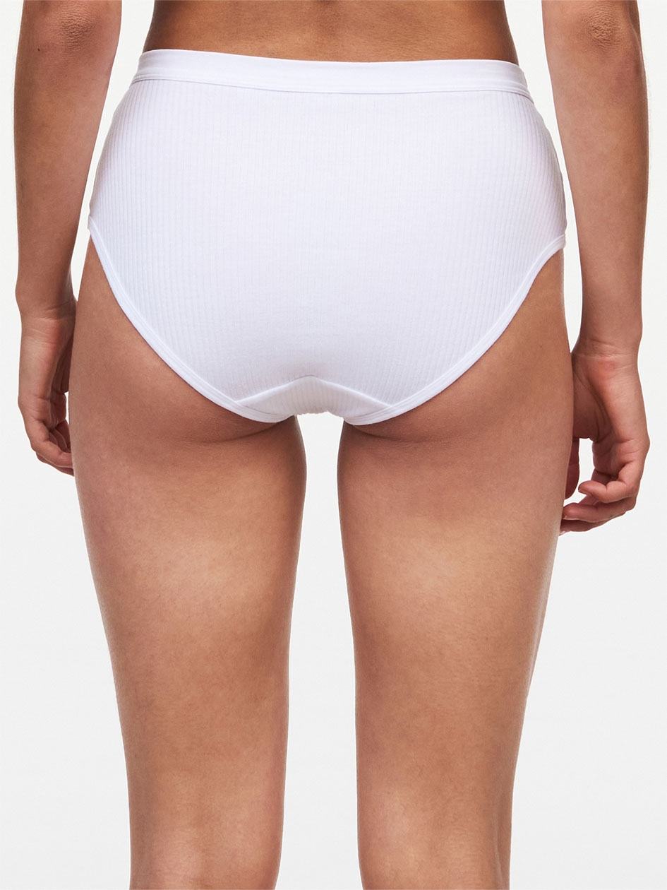 White Chantelle Cotton Comfort High Waist Women Briefs | YGM4892SZ