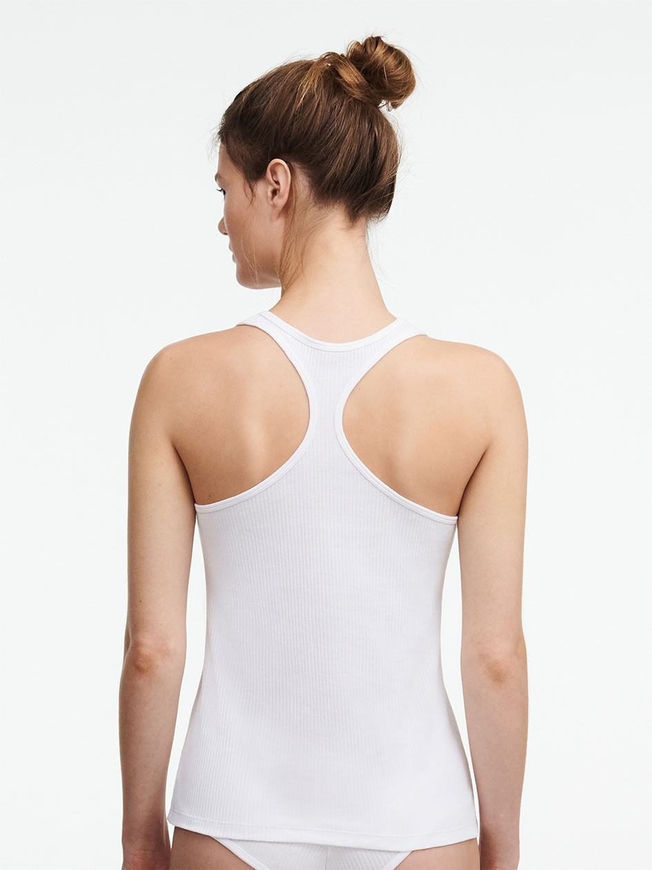 White Chantelle Cotton Comfort Women Tank Top | LHW3711VW