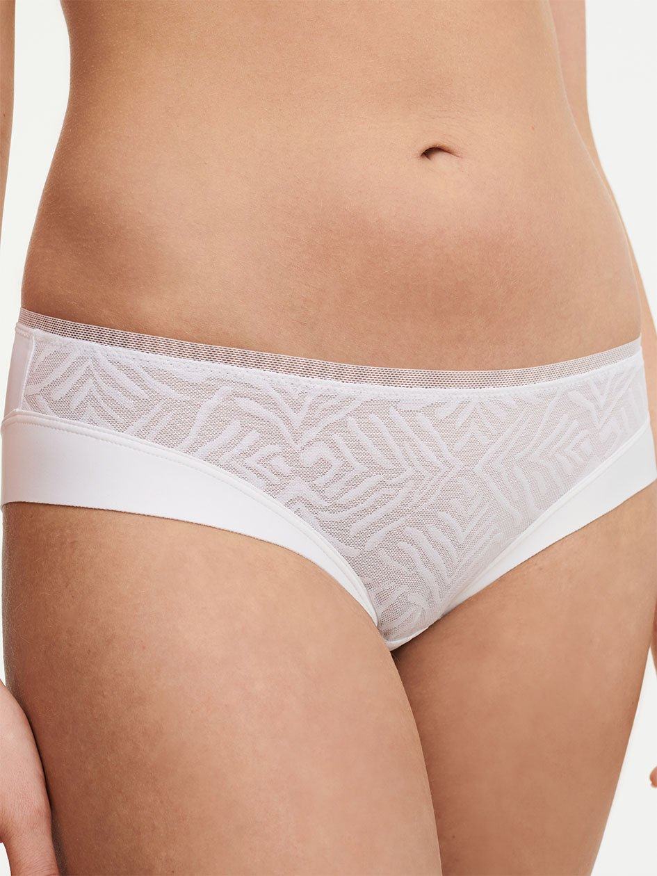 White Chantelle Graphic Allure Lace Women Hipster Panty | EWA263JL