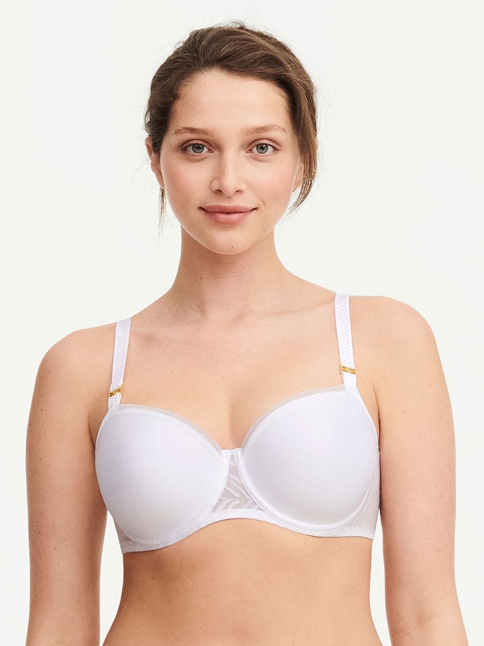 White Chantelle Graphic Allure Smooth Custom Fit Demi Women T-Shirt Bra | PKM8873RW