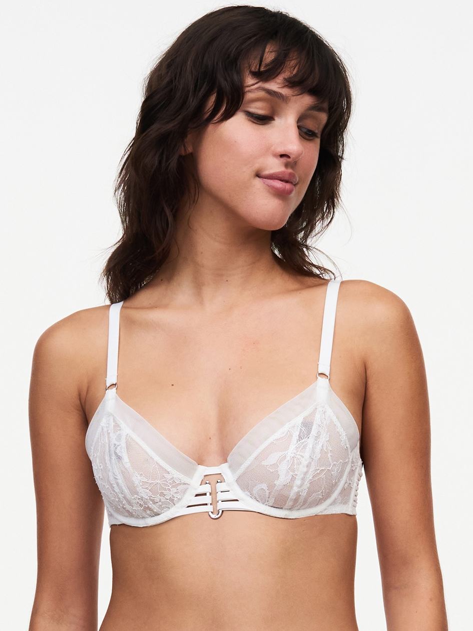 White Chantelle Impulse Plunge Underwire Women Bras | DGB936JB