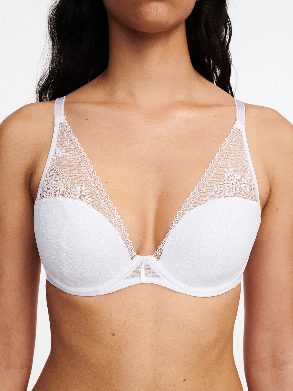 White Chantelle Maddie Plunge Women T-Shirt Bra | BSQ8616YH