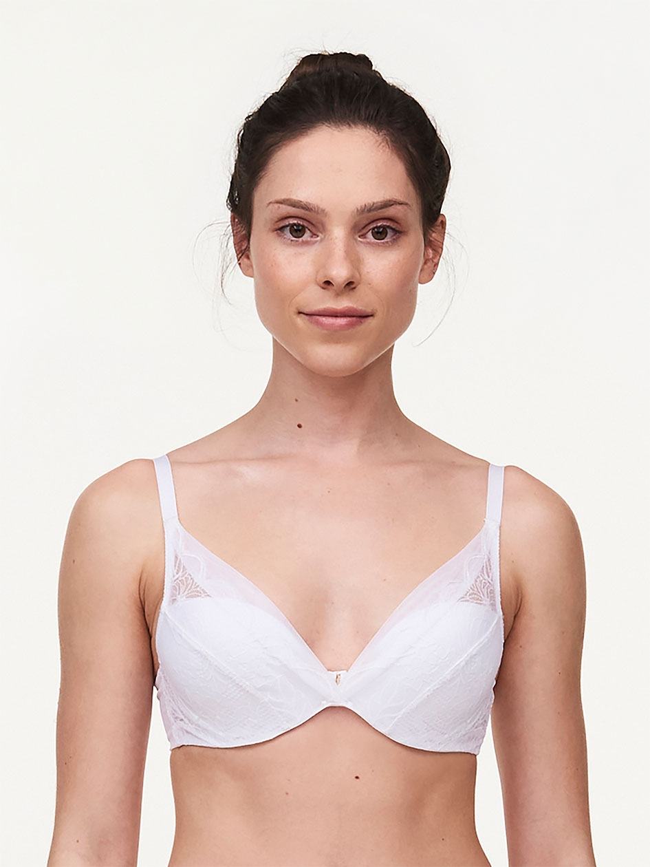 White Chantelle Midnight Flowers Plunge Women Bras | WKE3849SY