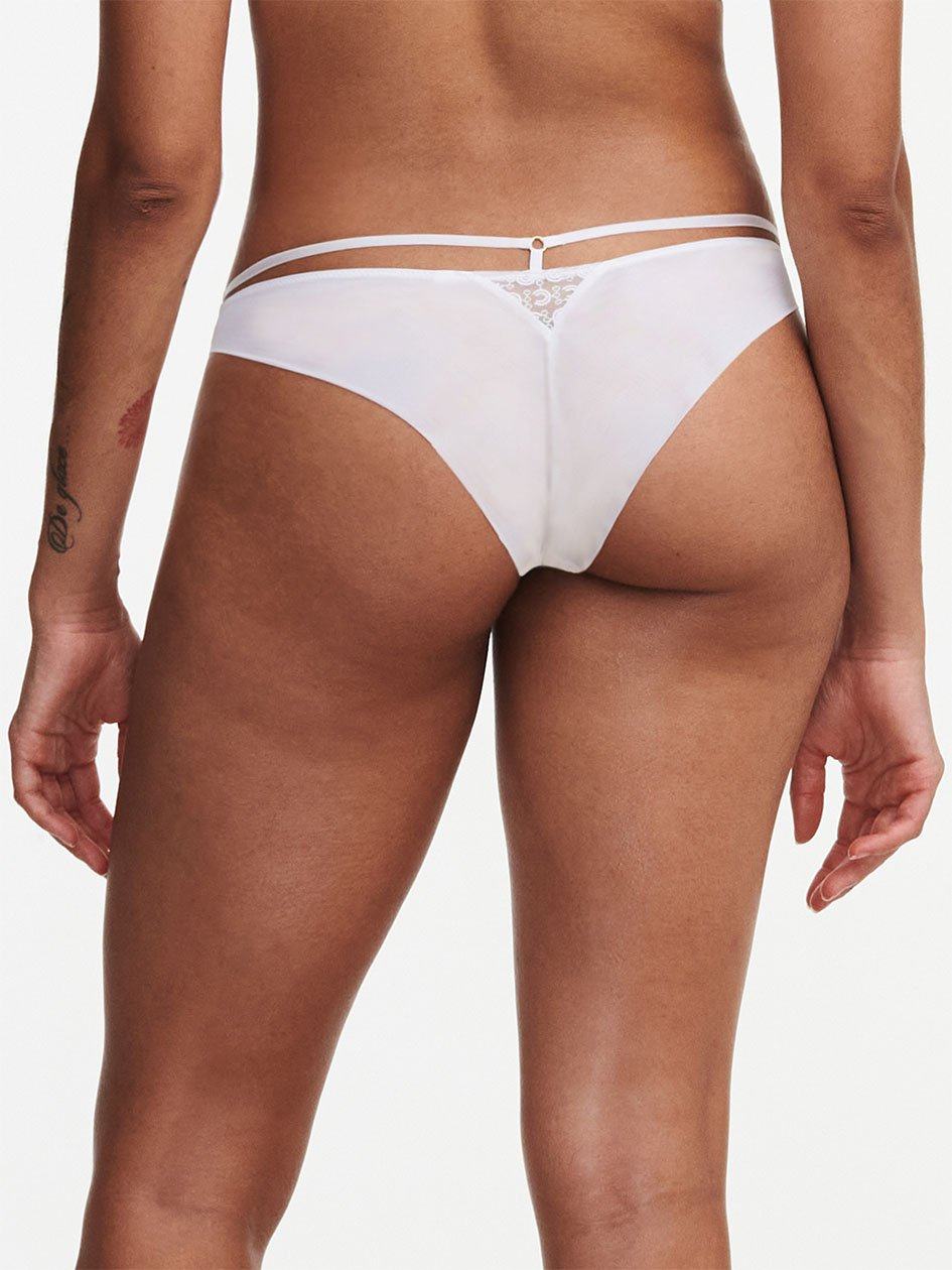 White Chantelle Monogram Cheeky Women Bikini Bottoms | YOD33VB