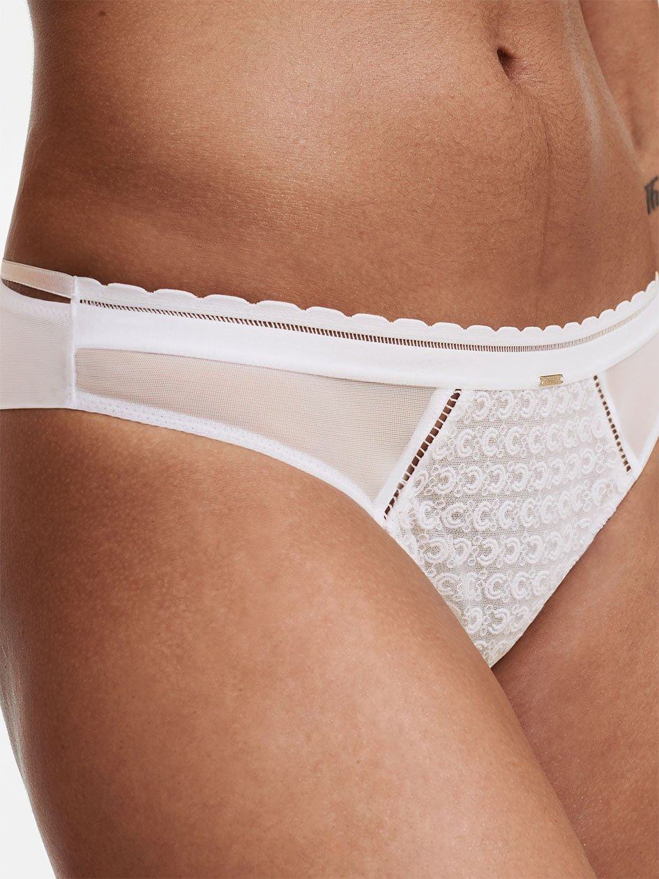 White Chantelle Monogram Cheeky Women Bikini Bottoms | YOD33VB