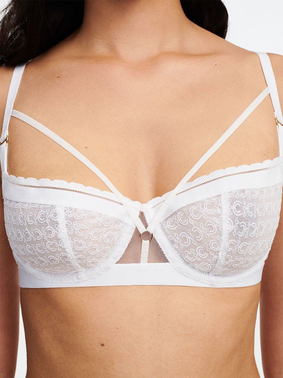 White Chantelle Monogram Demi Women Unlined Bra | HYO2791VH