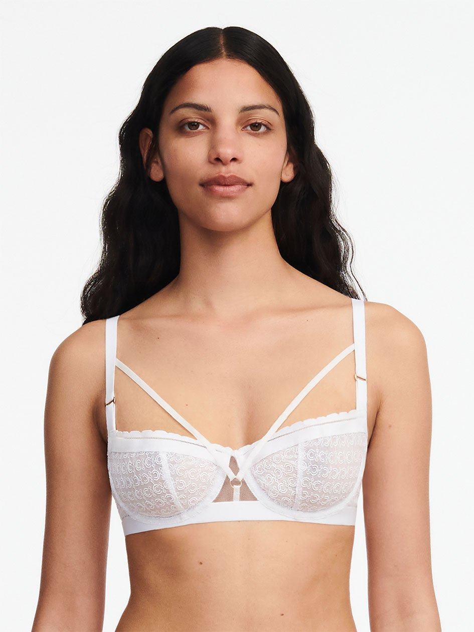 White Chantelle Monogram Demi Women Unlined Bra | HYO2791VH