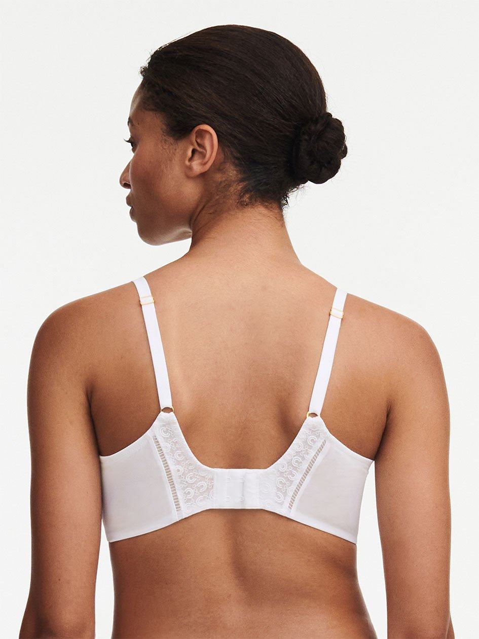 White Chantelle Monogram Plunge Women Unlined Bra | KOW1814LJ