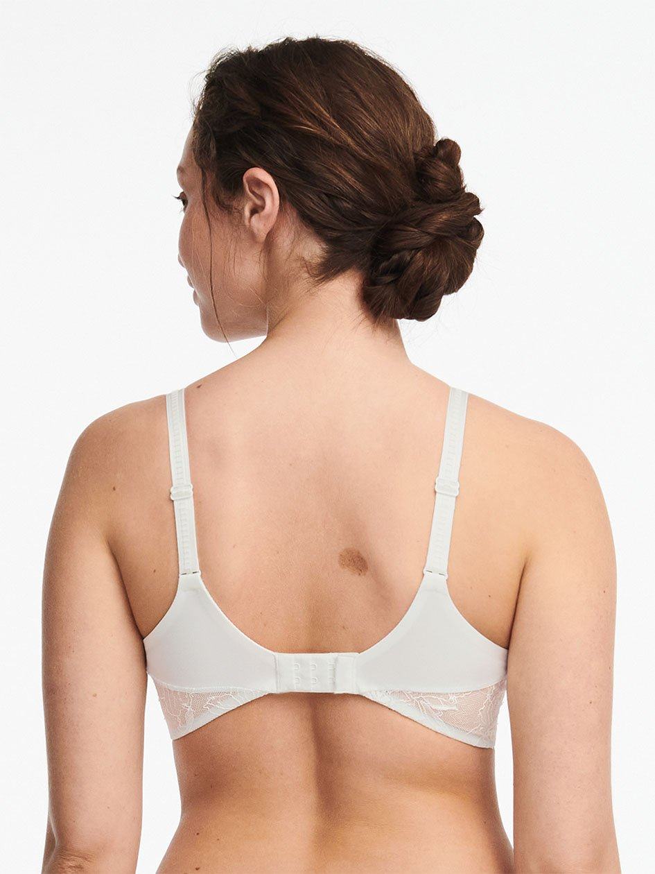 White Chantelle Orchids Plunge Women Unlined Bra | UBU7161BX