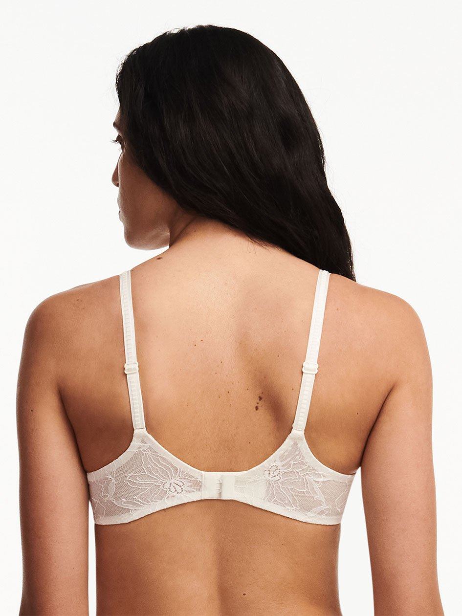 White Chantelle Orchids Push-up Plunge Women Bra | AJK5570SC