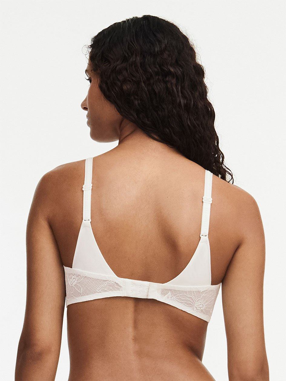 White Chantelle Orchids Wireless Triangle Women Bras | JIS531ZX