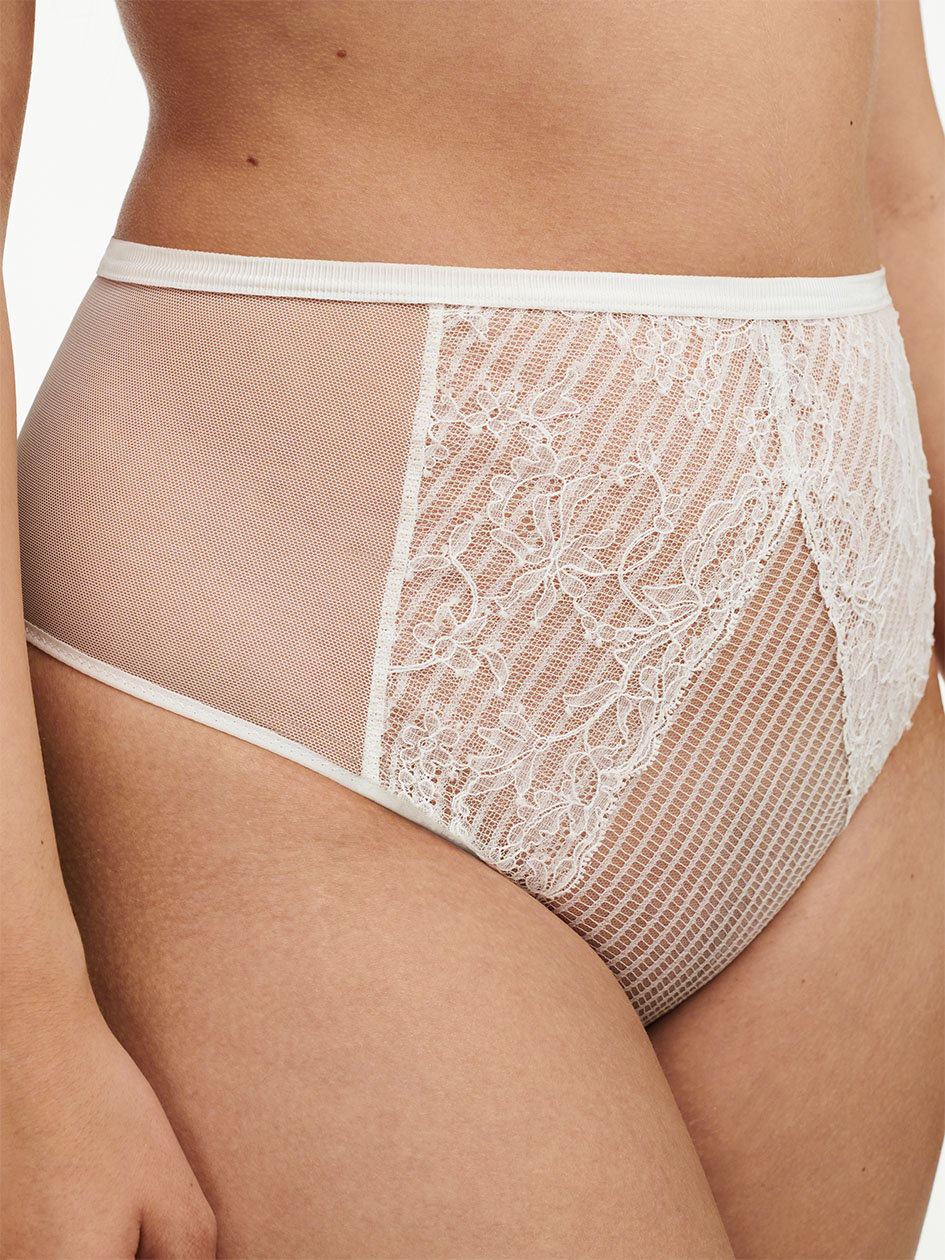 White Chantelle tXture High- Waisted Women Thong Panty | GAO9526ZV