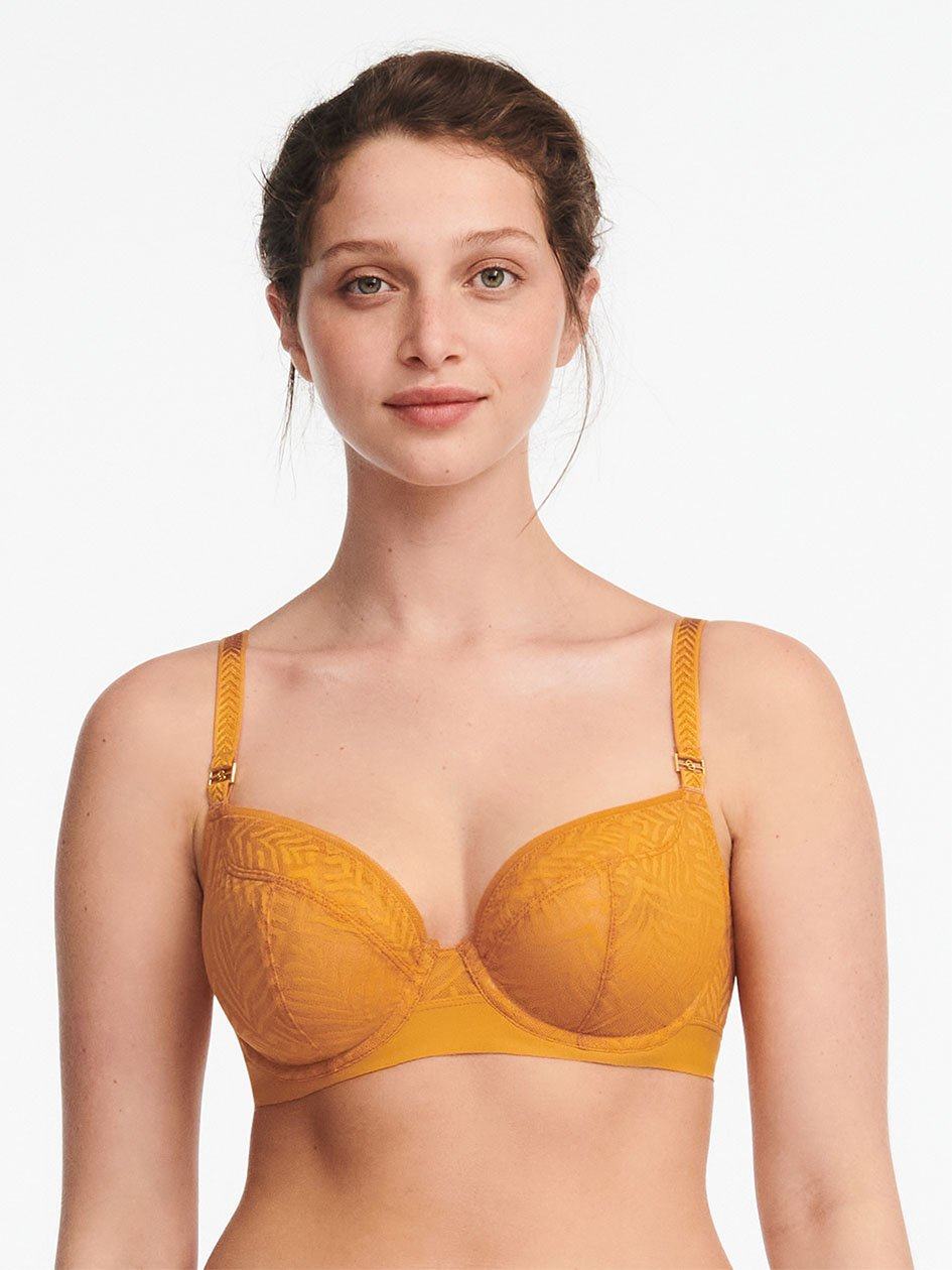 Yellow Chantelle Graphic Allure Lace Plunge Women Unlined Bra | XEX6835YH