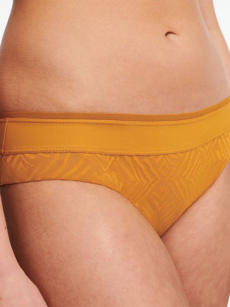 Yellow Chantelle Graphic Allure Lace Women Bikini Bottoms | PMJ1317AD