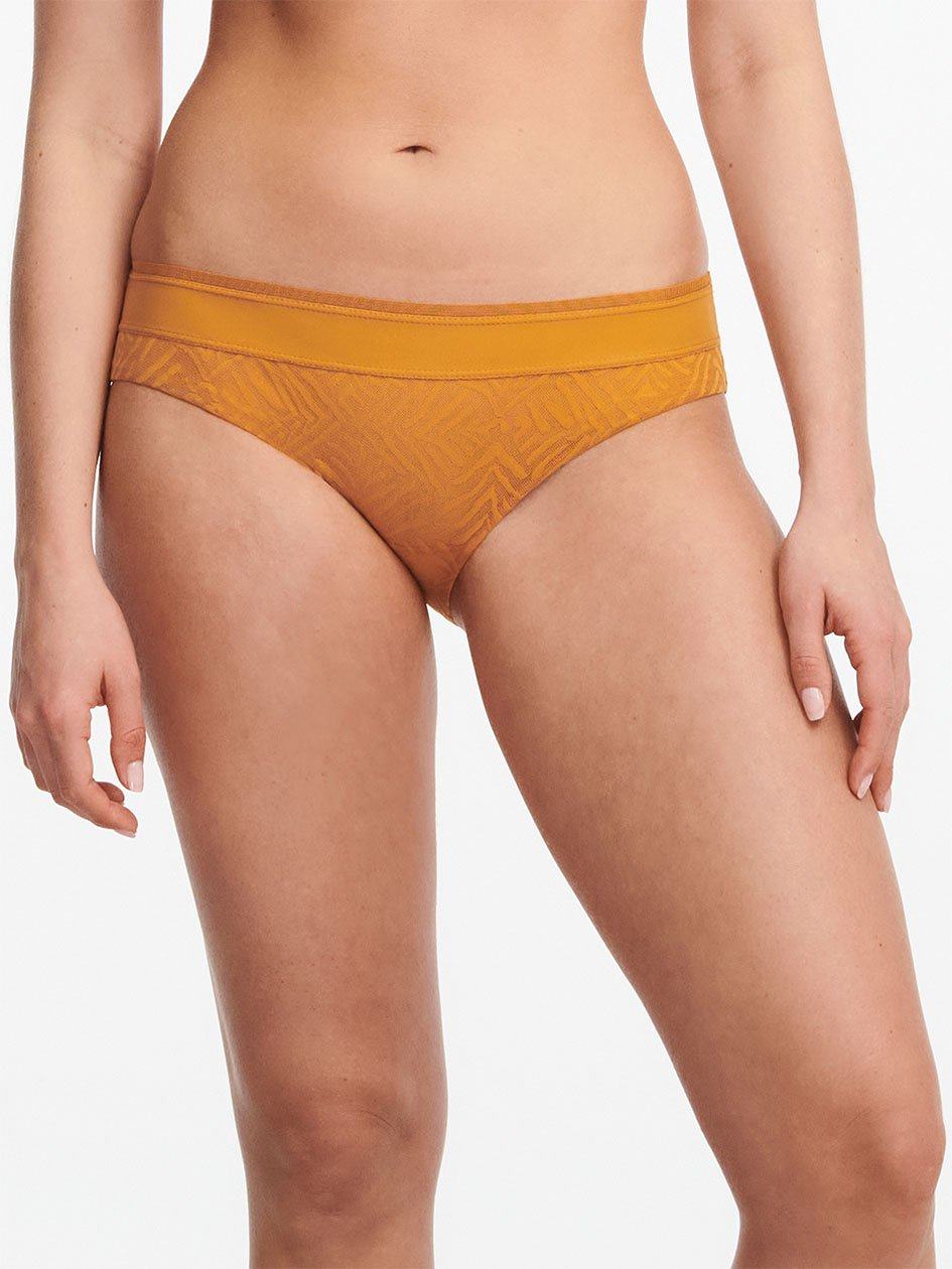 Yellow Chantelle Graphic Allure Lace Women Bikini Bottoms | PMJ1317AD